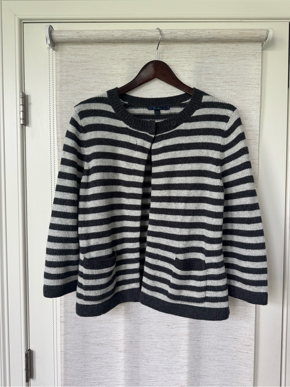 Boden Striped Wool-Blend Knit Cardigan Jacket
